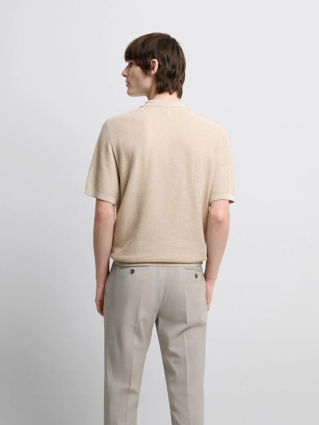 Polo maille col ouvert en coton bio - Image 2