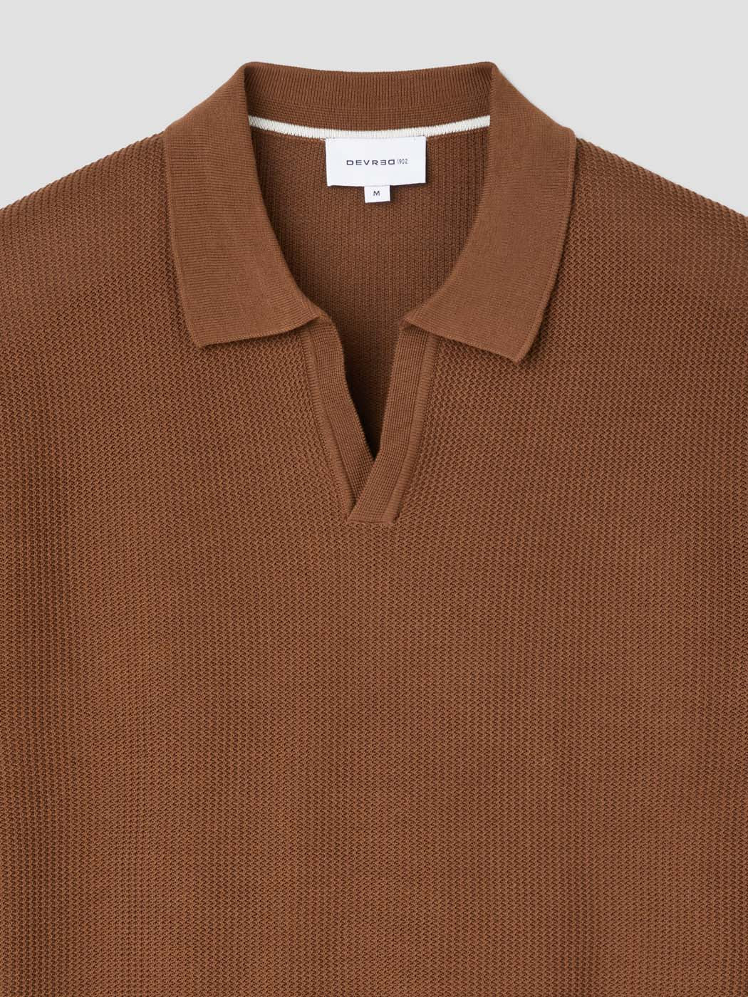 Polo maille col ouvert en coton bio - Image 6