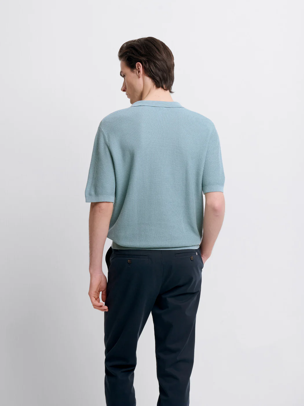 Polo maille col ouvert en coton bio - Image 2