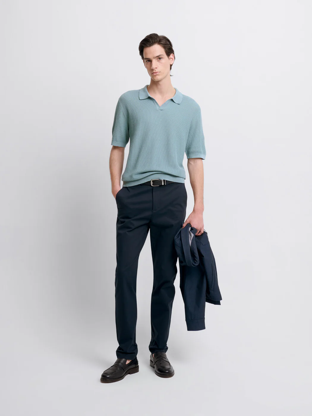 Polo maille col ouvert en coton bio - Image 4