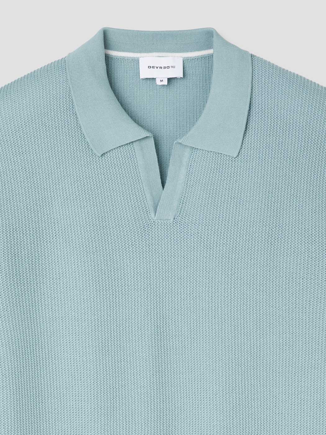 Polo maille col ouvert en coton bio - Image 6