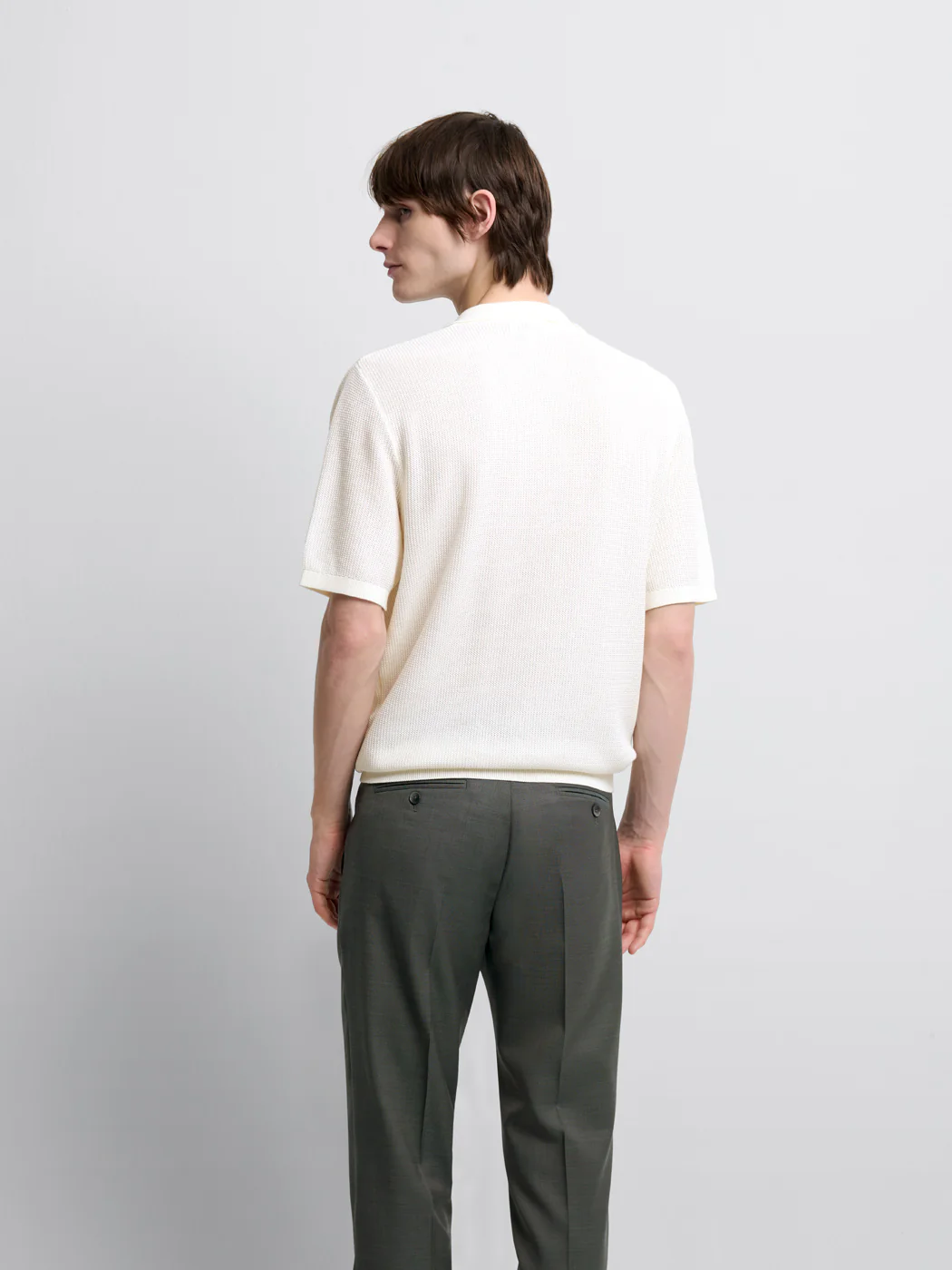 Polo maille col ouvert en coton bio - Image 2