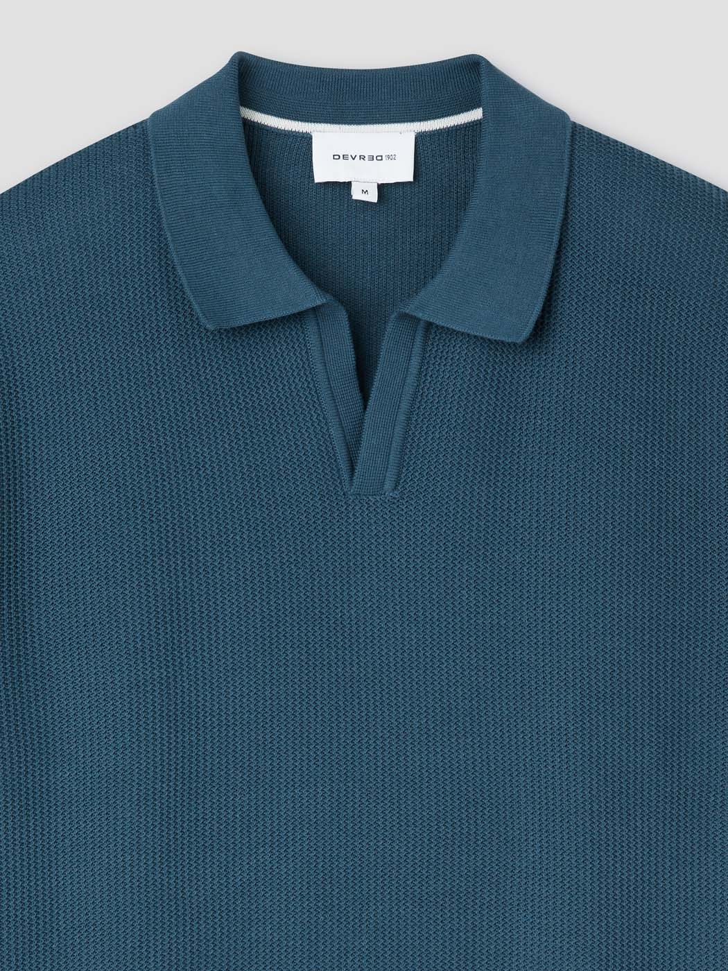 Polo maille col ouvert en coton bio - Image 6