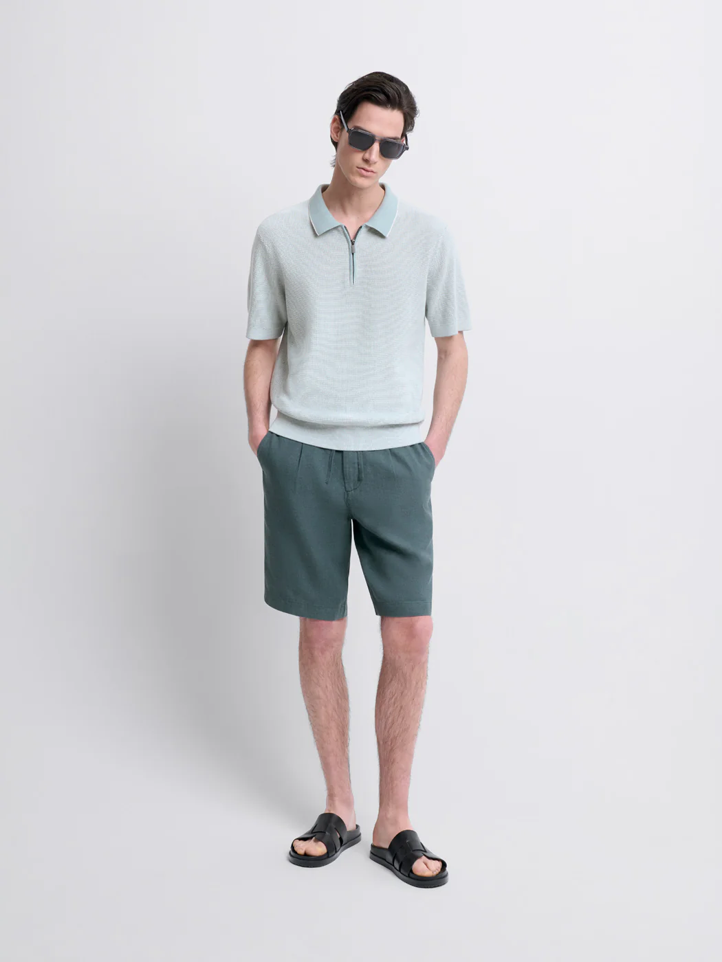 Polo  col zippé en coton bio - Image 4