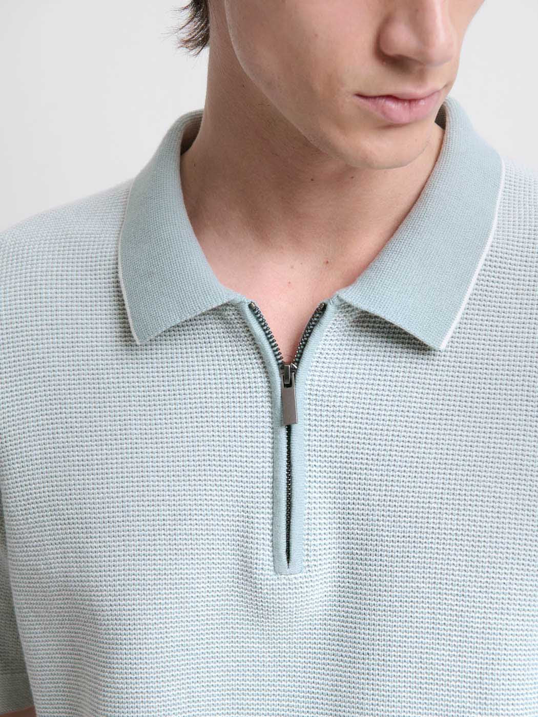 Polo  col zippé en coton bio - Image 5