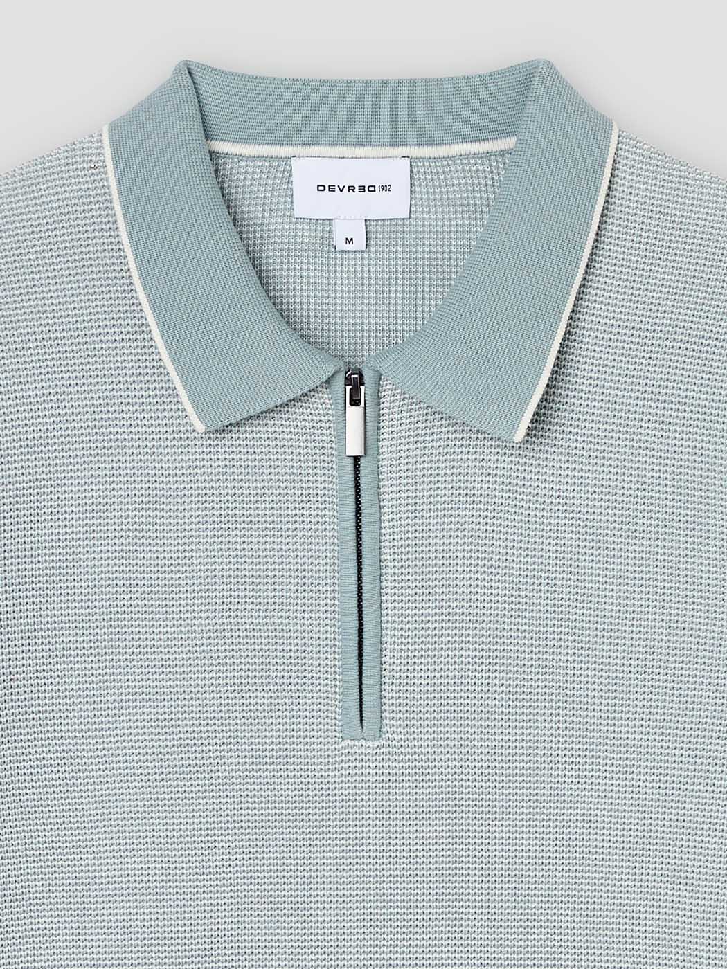 Polo  col zippé en coton bio - Image 6