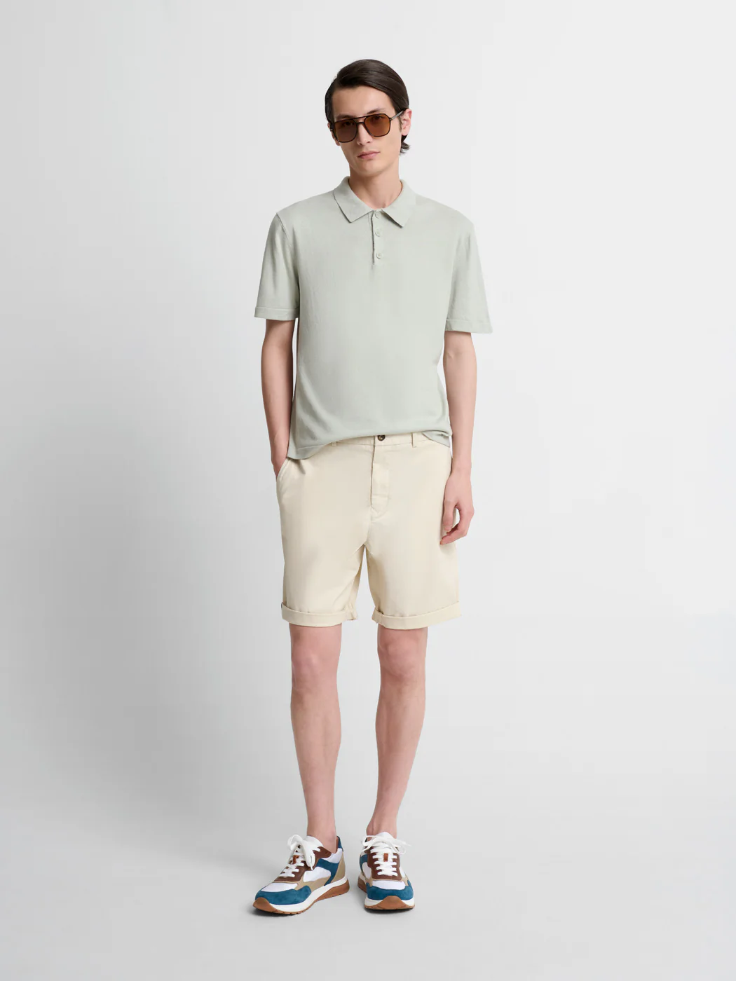 Polo  col boutonné en soie mélangé - Image 4