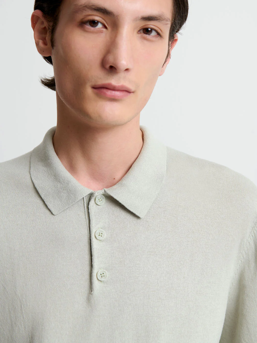 Polo  col boutonné en soie mélangé - Image 5