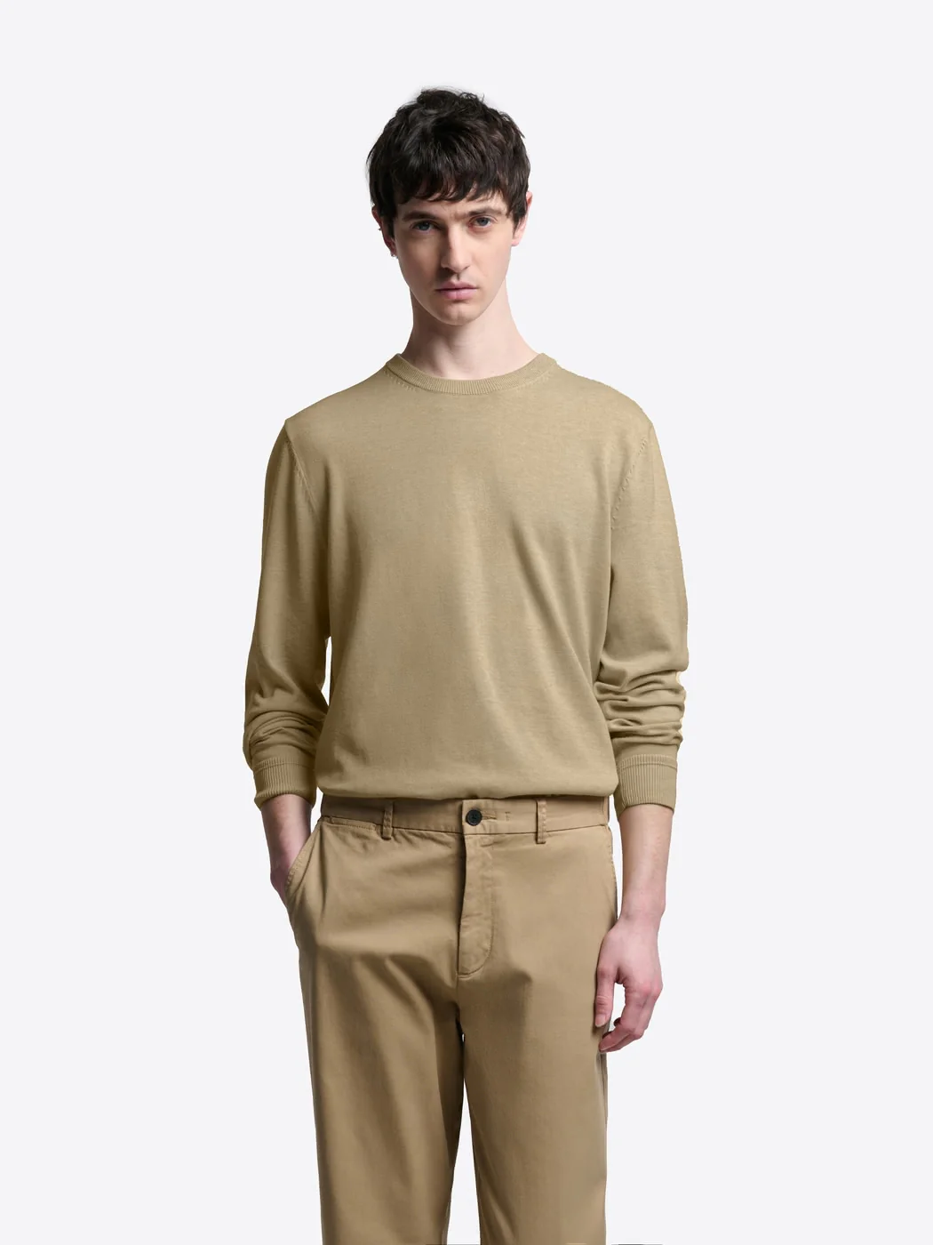 Pull col rond en coton bio