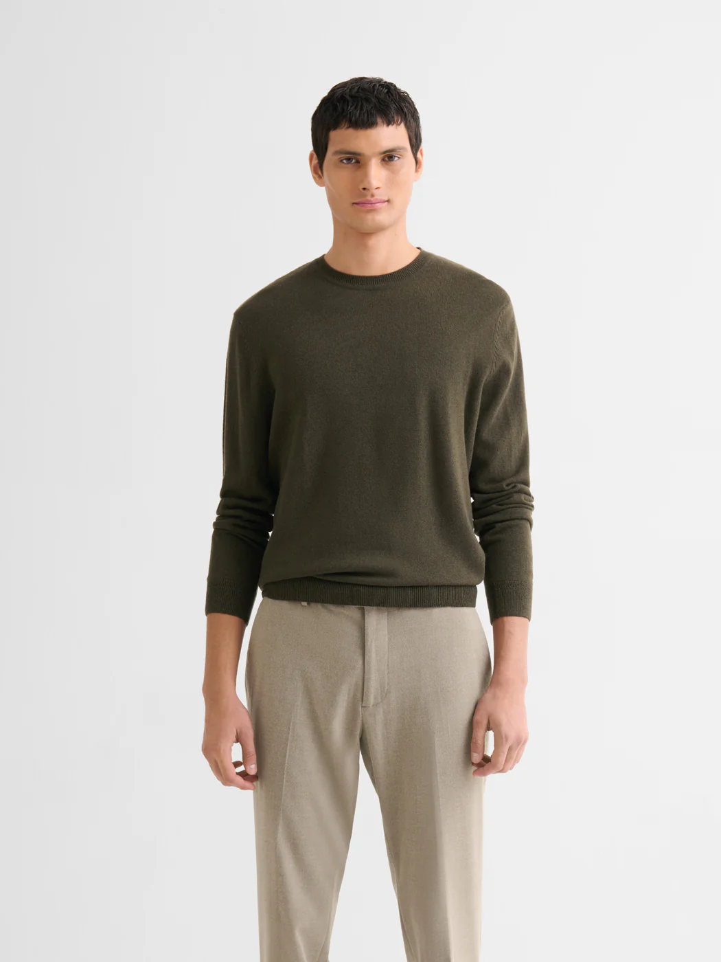 Pull col rond en laine et cachemire