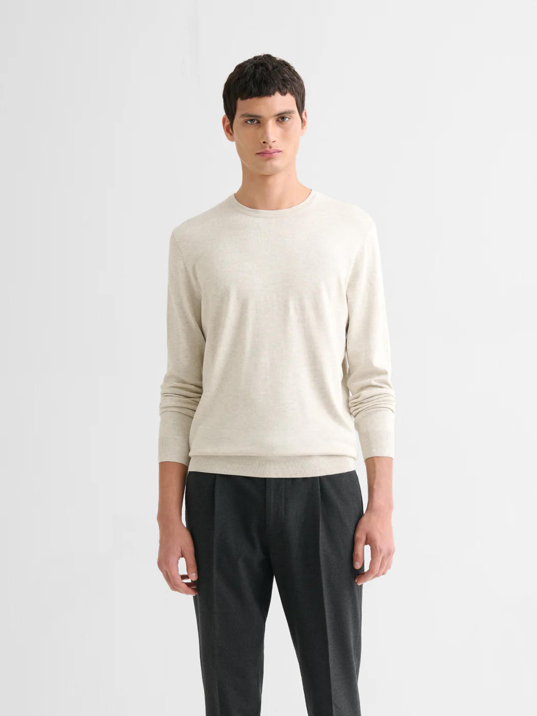 Pull col rond en jersey