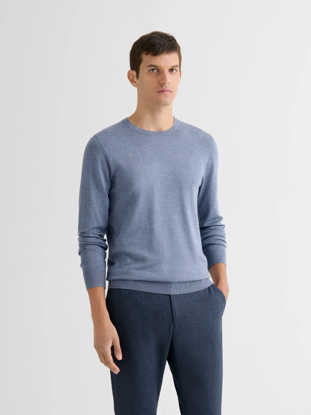 Pull col rond en jersey