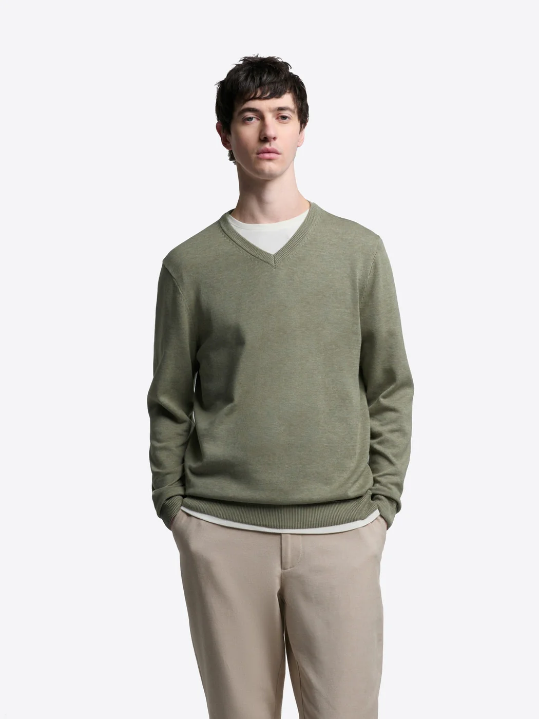 Pull col V en coton bio