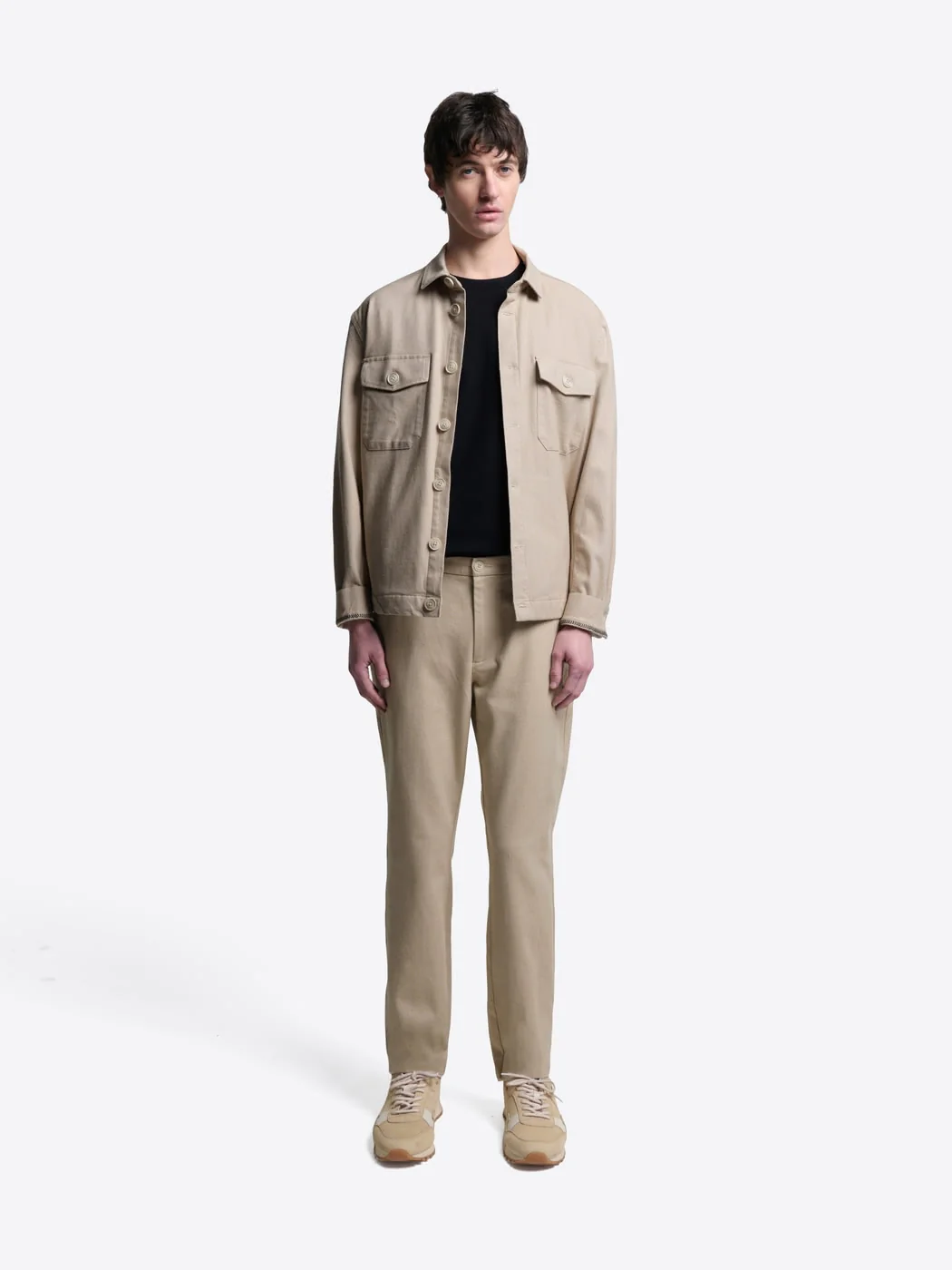 Chino slim en coton taille élastique