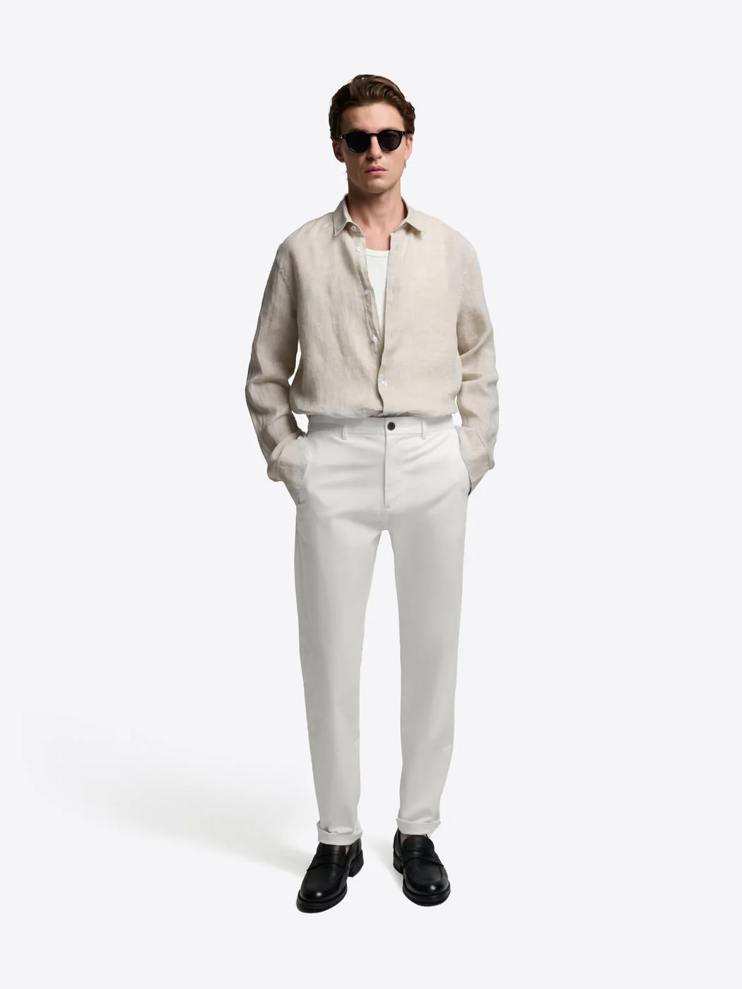 Chino slim en coton mélangé