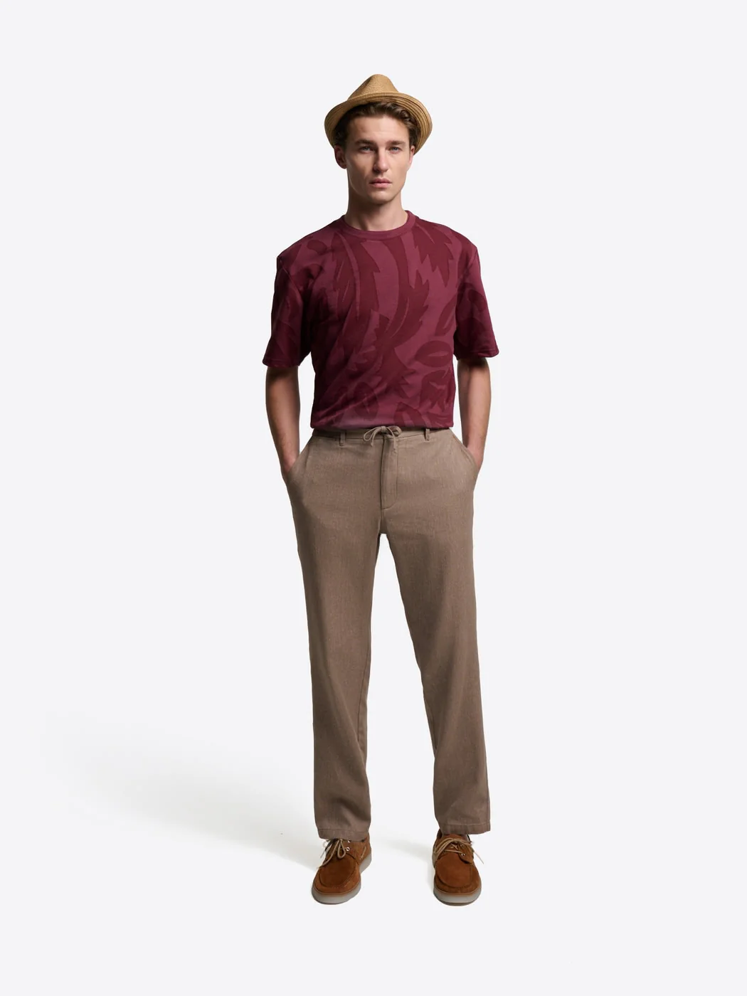 Chino en coton lin