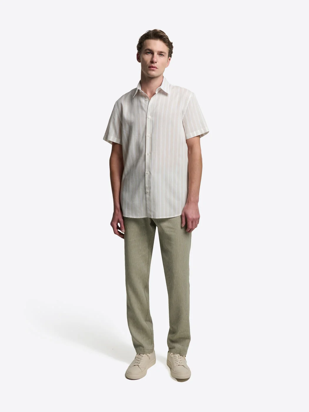 Chino en coton lin