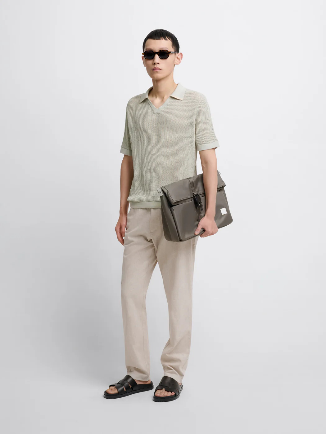 Chino en coton lin