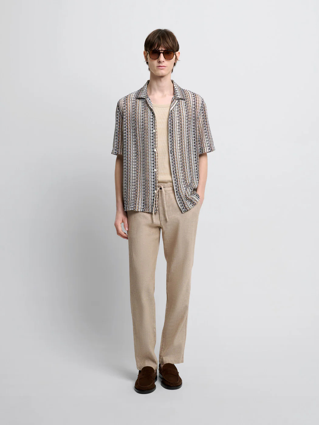 Chino en coton lin