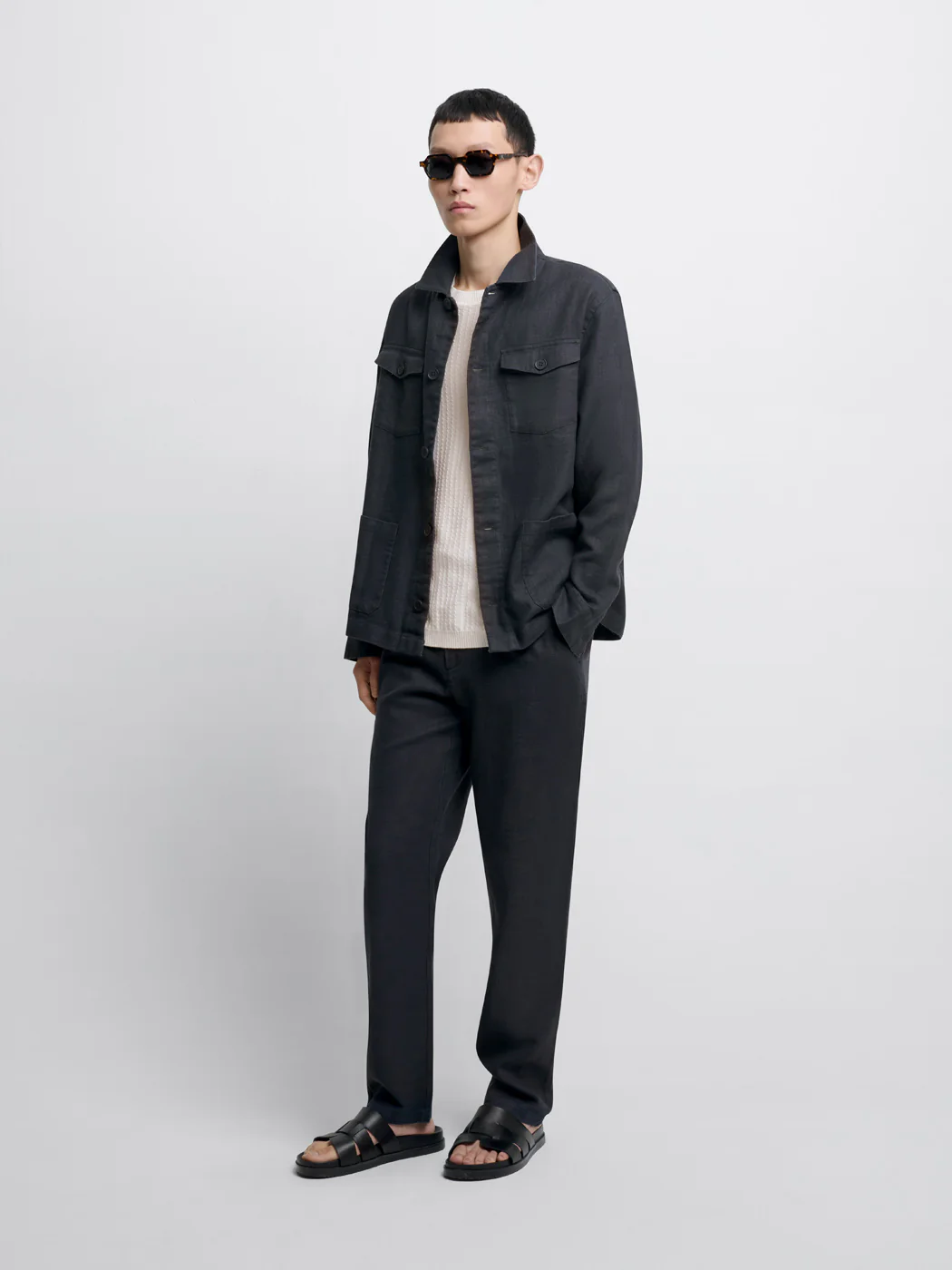 Chino en coton lin