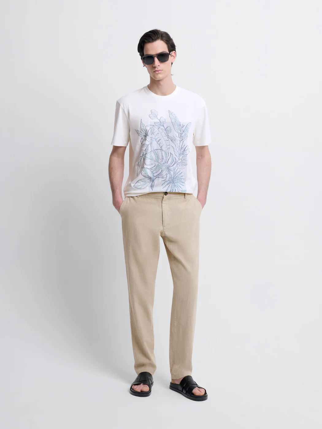 Chino taille semi-élastiquée