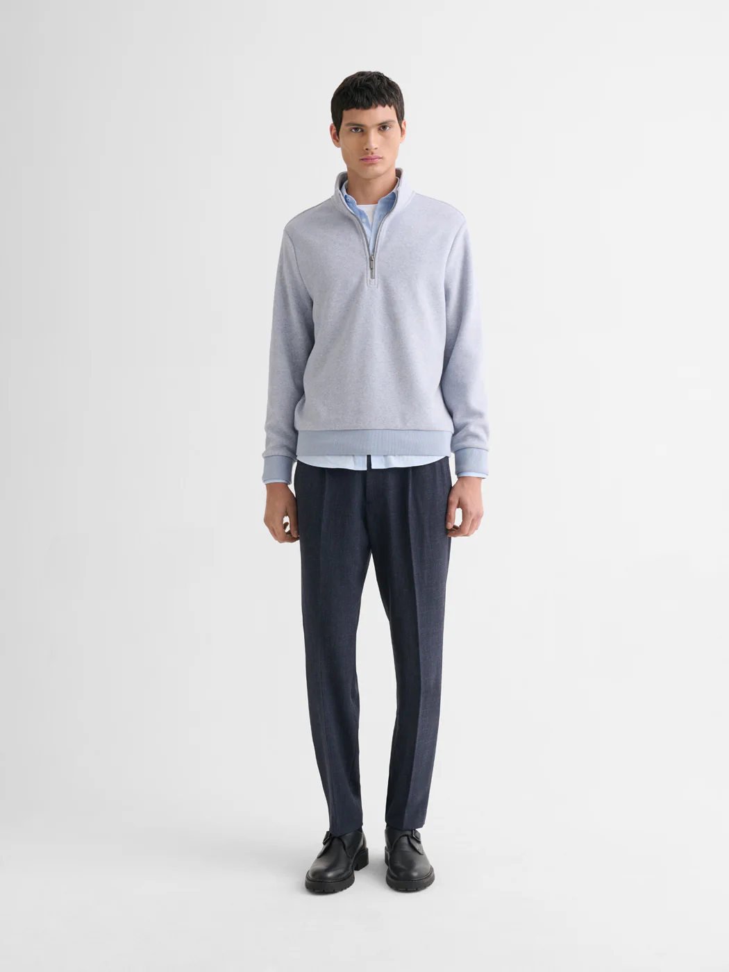 Sweat col montant zippé chiné - Image 4