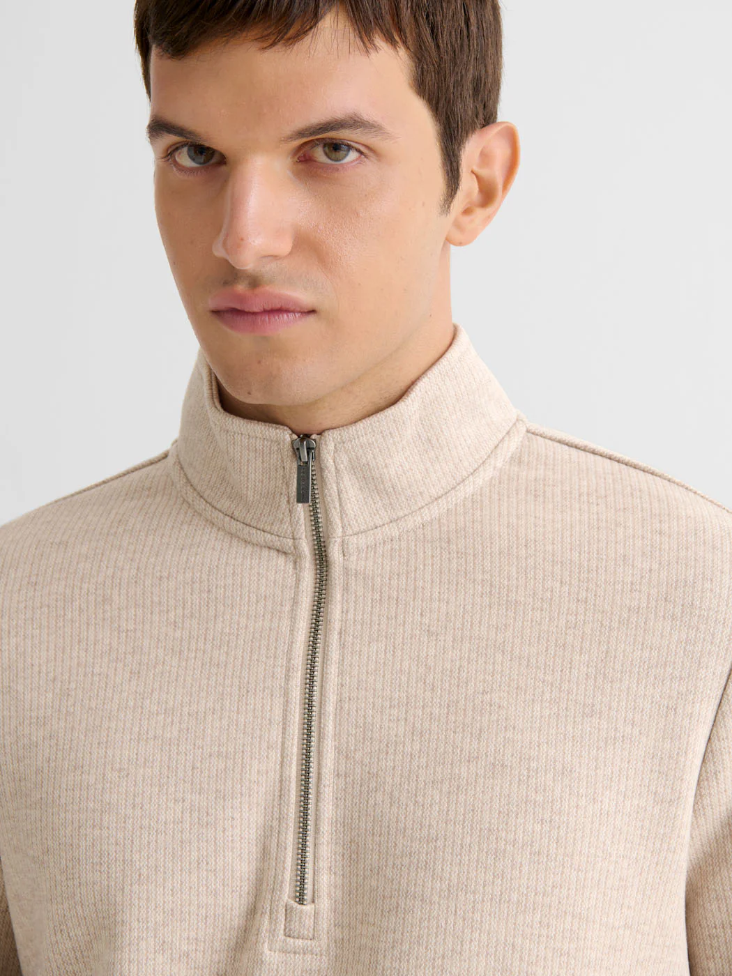 Sweat col montant zippé chiné - Image 5