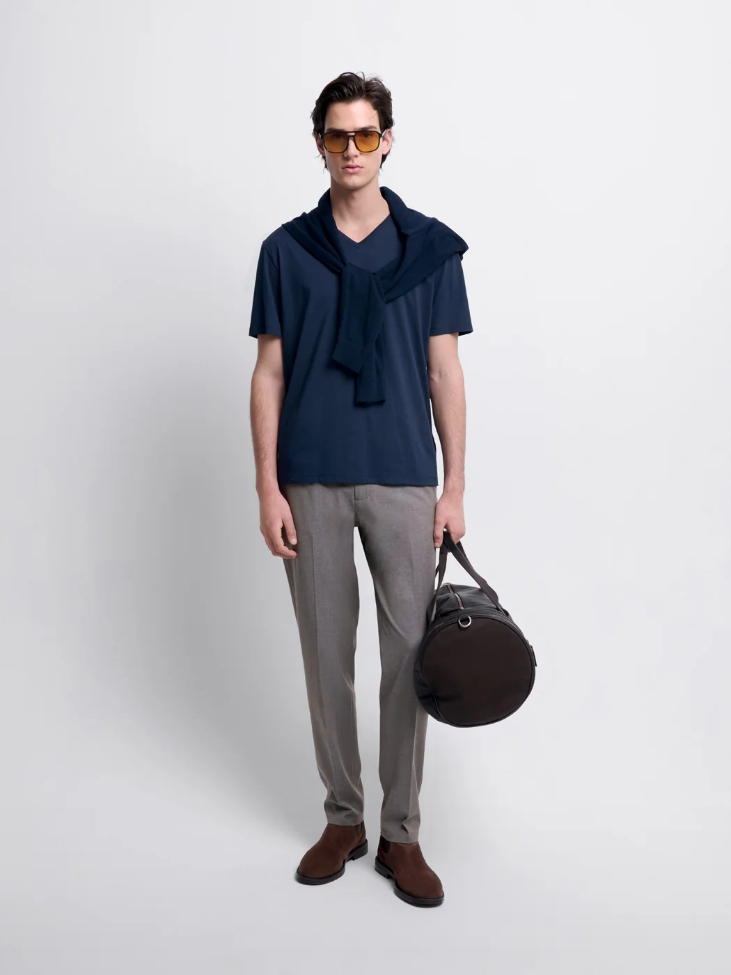 T-shirt col V en coton Supima® - Image 3