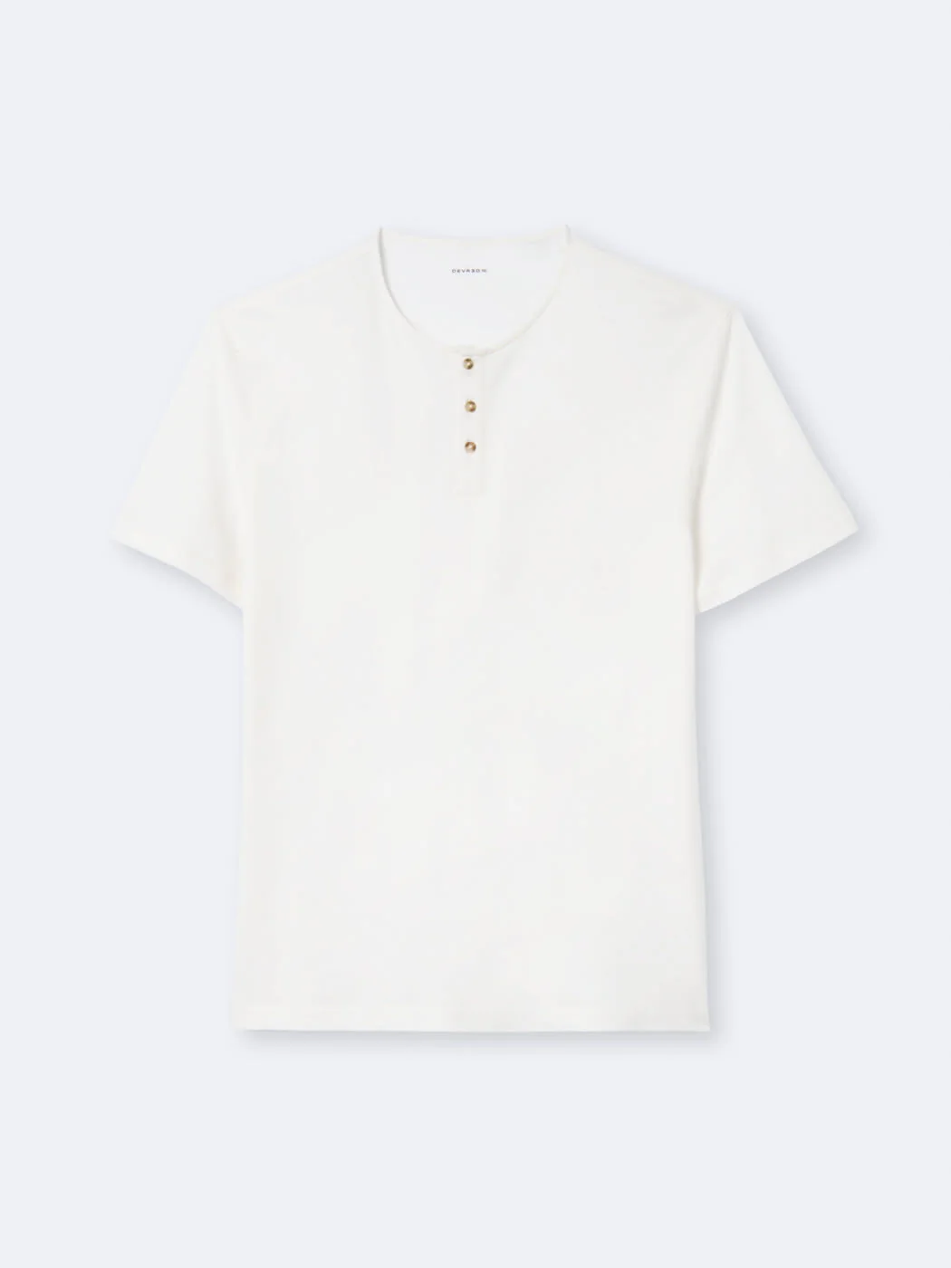 T-shirt col tunisien en coton lin - Image 3