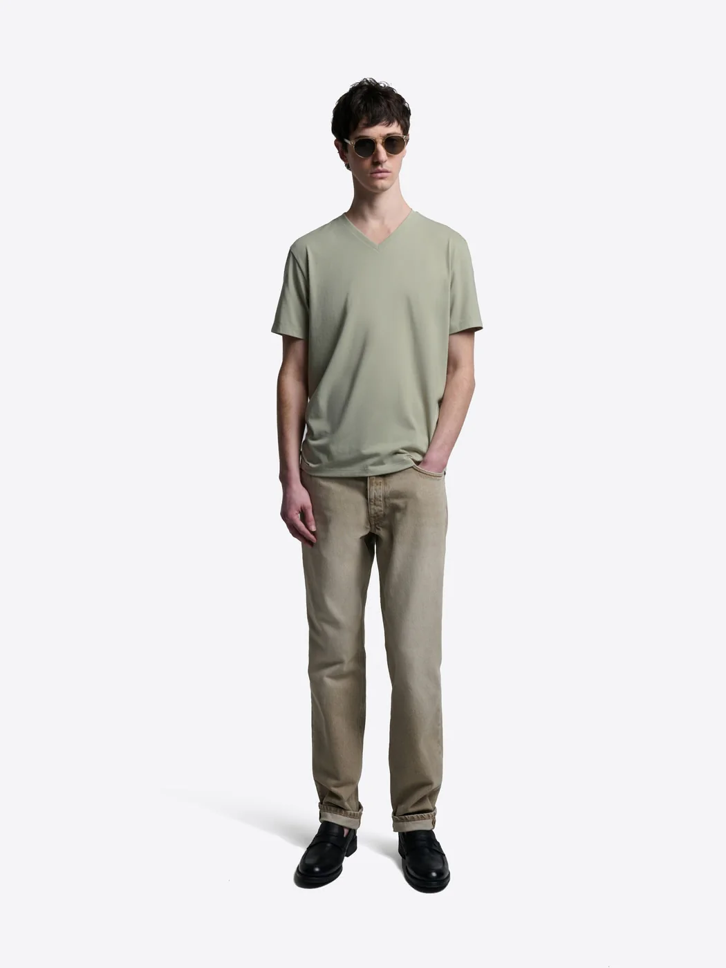 T-shirt col V en coton Supima® - Image 4