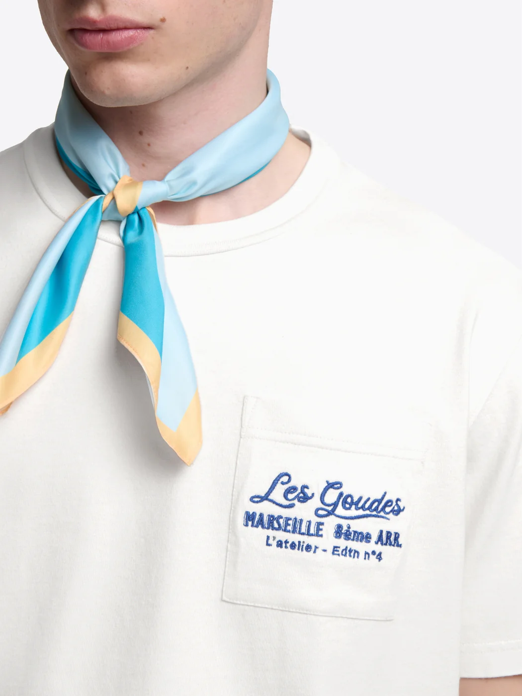 T-shirt col rond broderie - L'atelier - Image 4