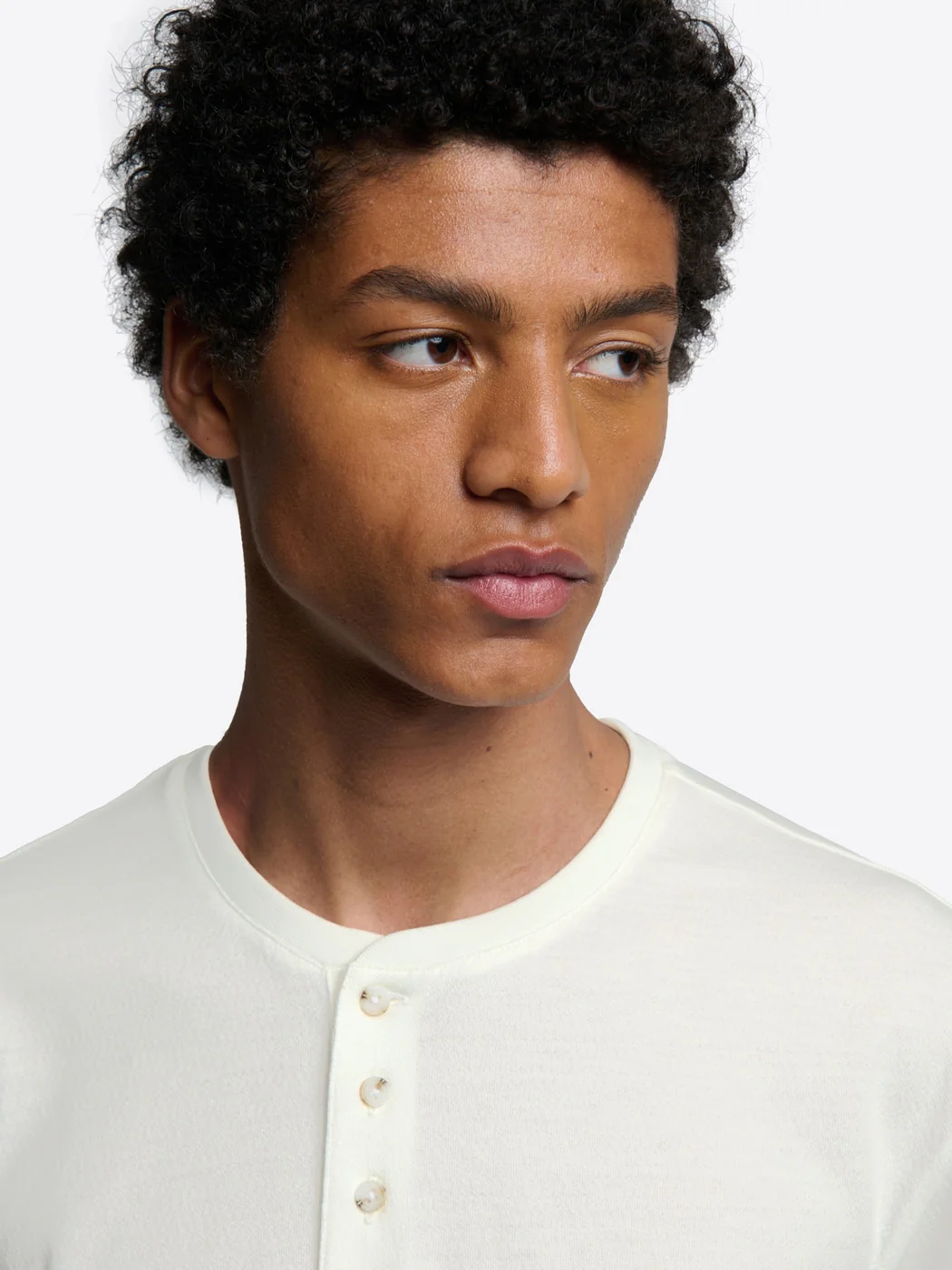 T-shirt col tunisien en coton - Image 5