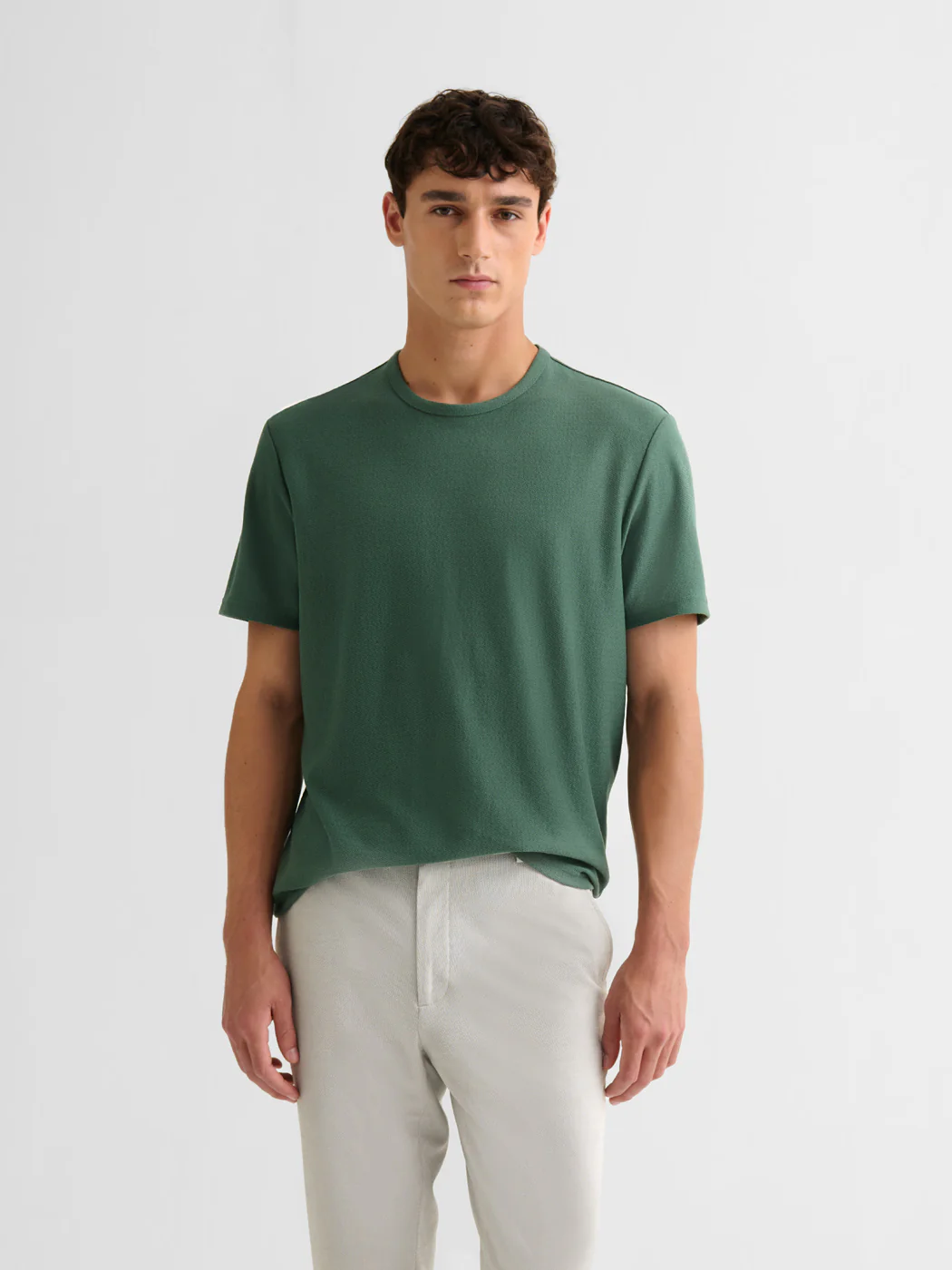 T-shirt col rond touché crêpe