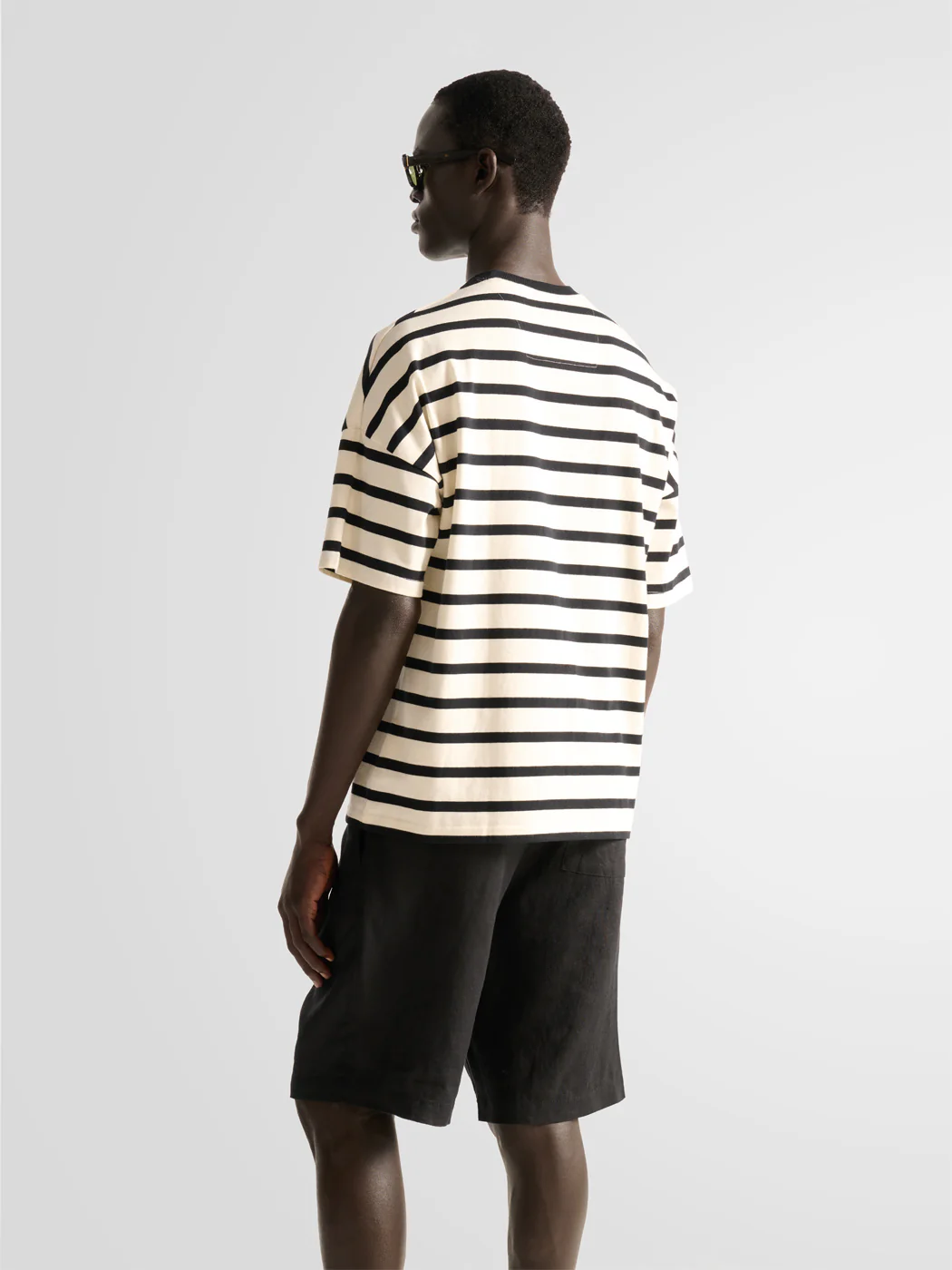 T-shirt col rond marinière - L'atelier - Image 2