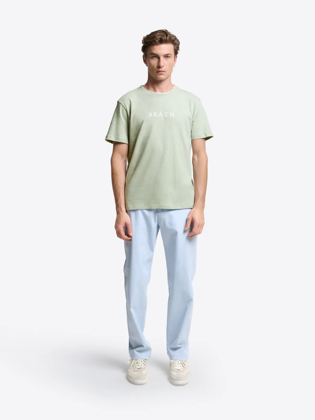 T-shirt col rond en coton lin - Image 4