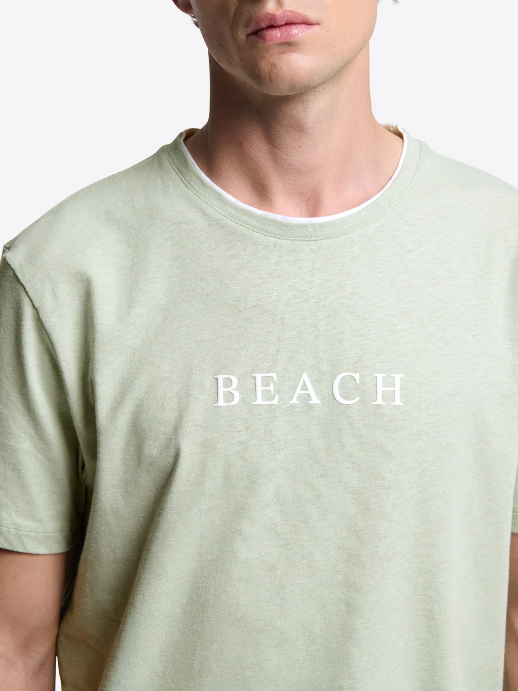 T-shirt col rond en coton lin - Image 5