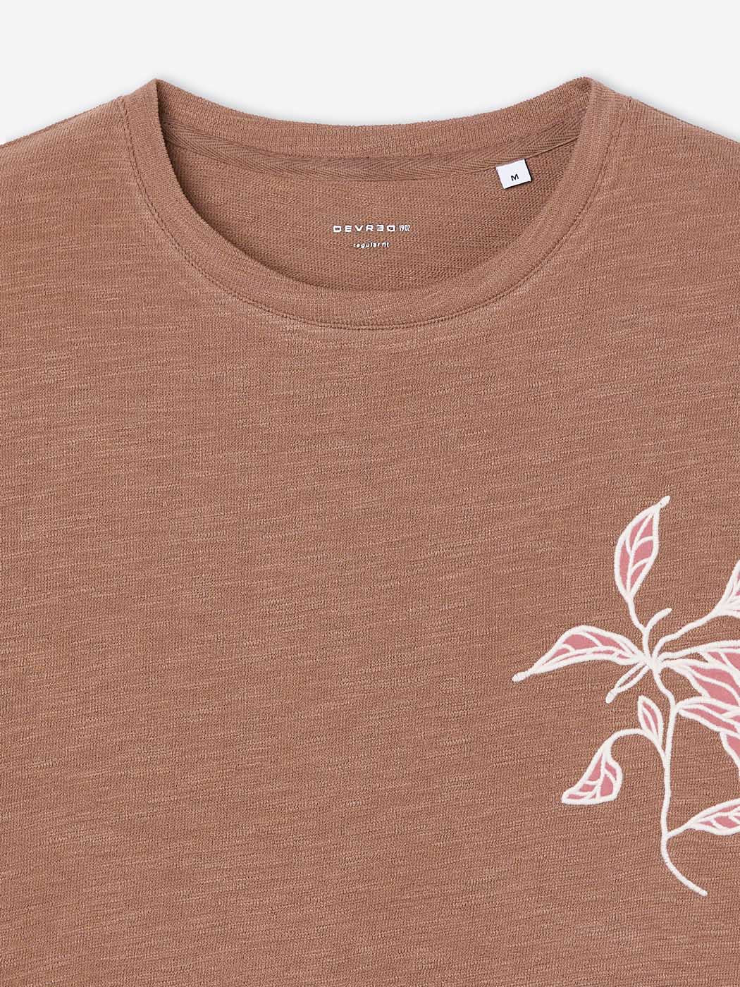 T-shirt col rond brodé en coton - Image 6