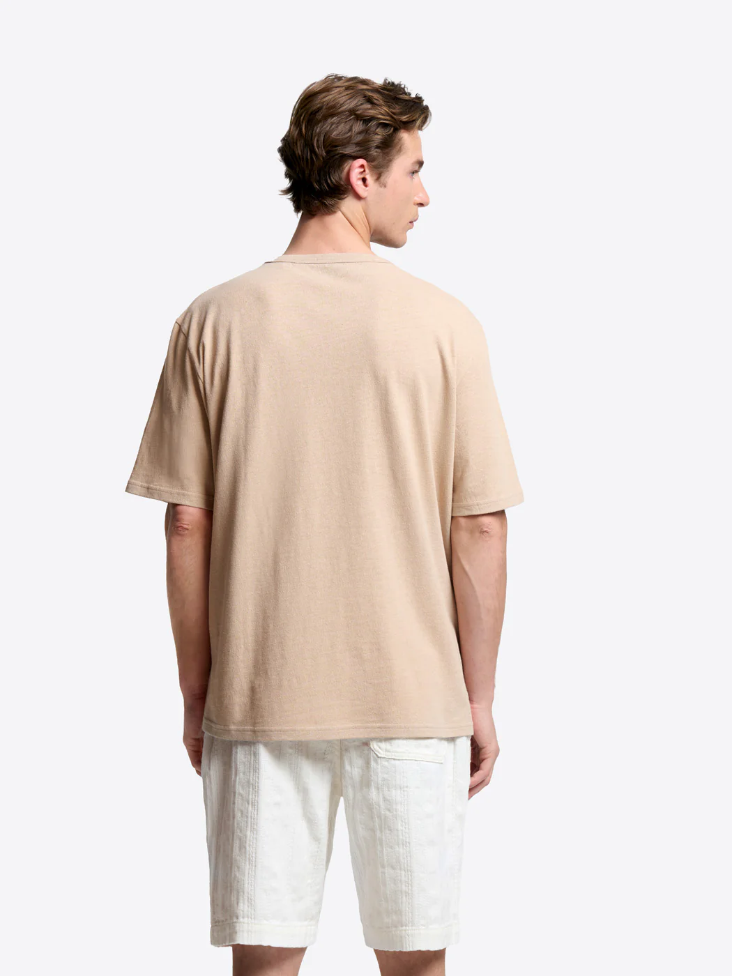 T-shirt col rond en coton lin - Image 2
