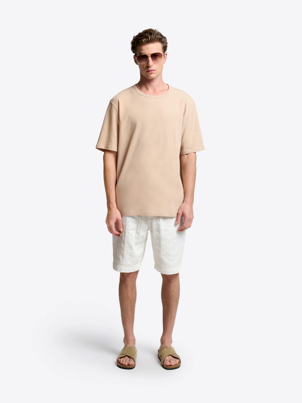 T-shirt col rond en coton lin - Image 4