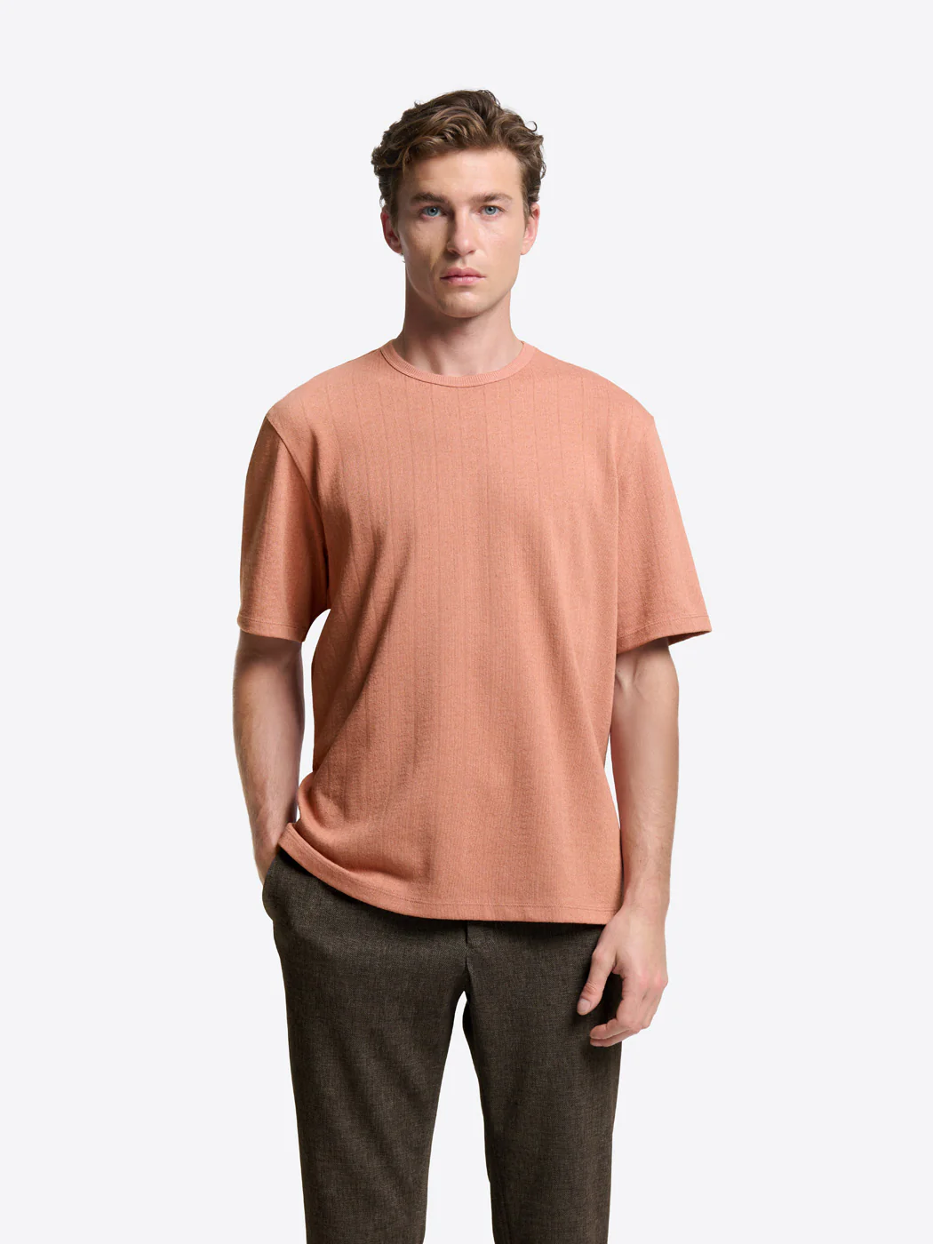 T-shirt col rond en jacquard