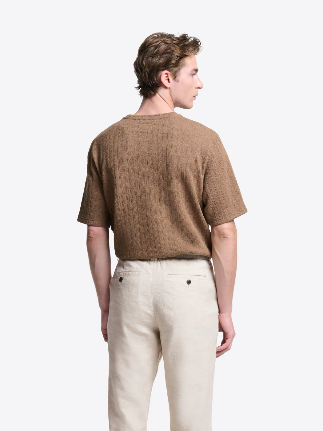 T-shirt col rond effet maille - Image 2