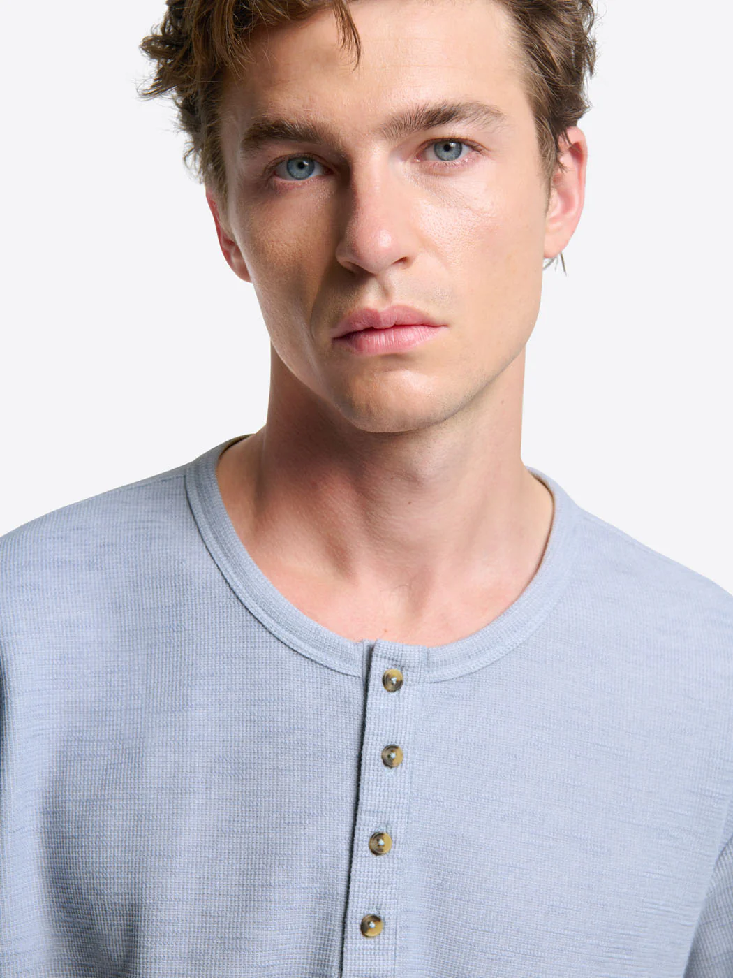 T-shirt col tunisien effet slub - Image 5