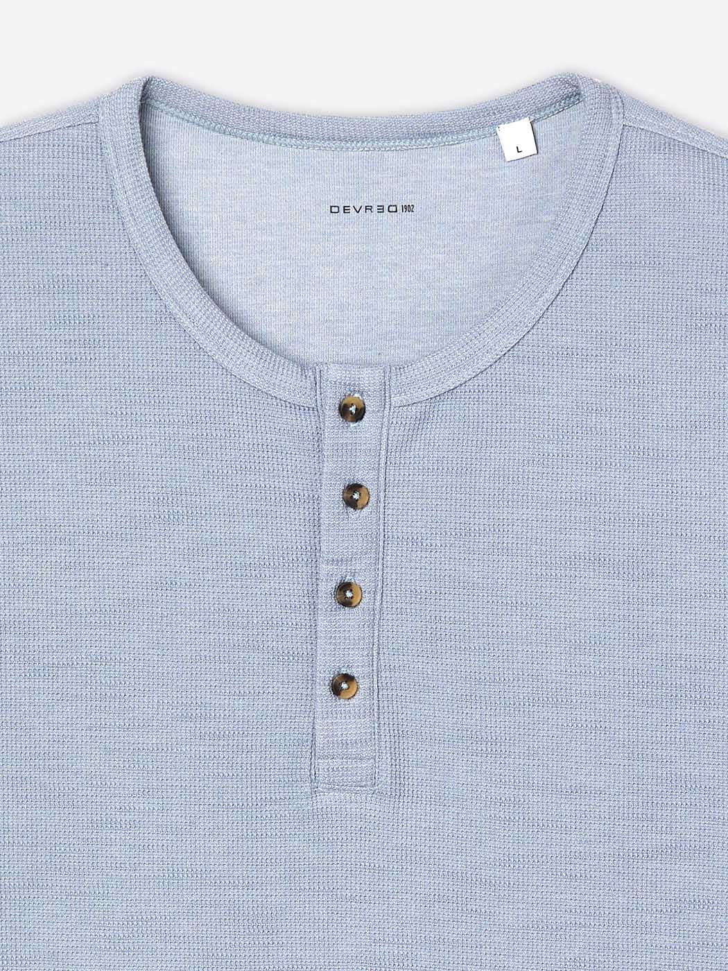 T-shirt col tunisien effet slub - Image 6