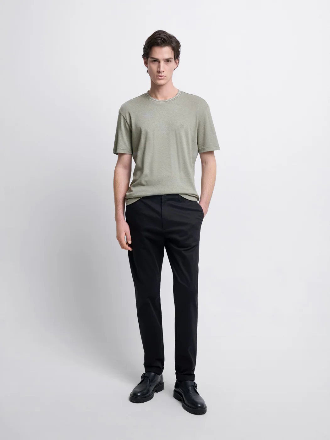 T-shirt col rond chiné - Image 4