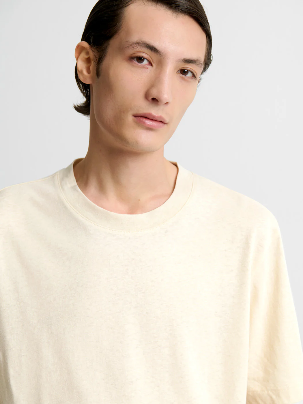 T-shirt col rond en coton lin - Image 5