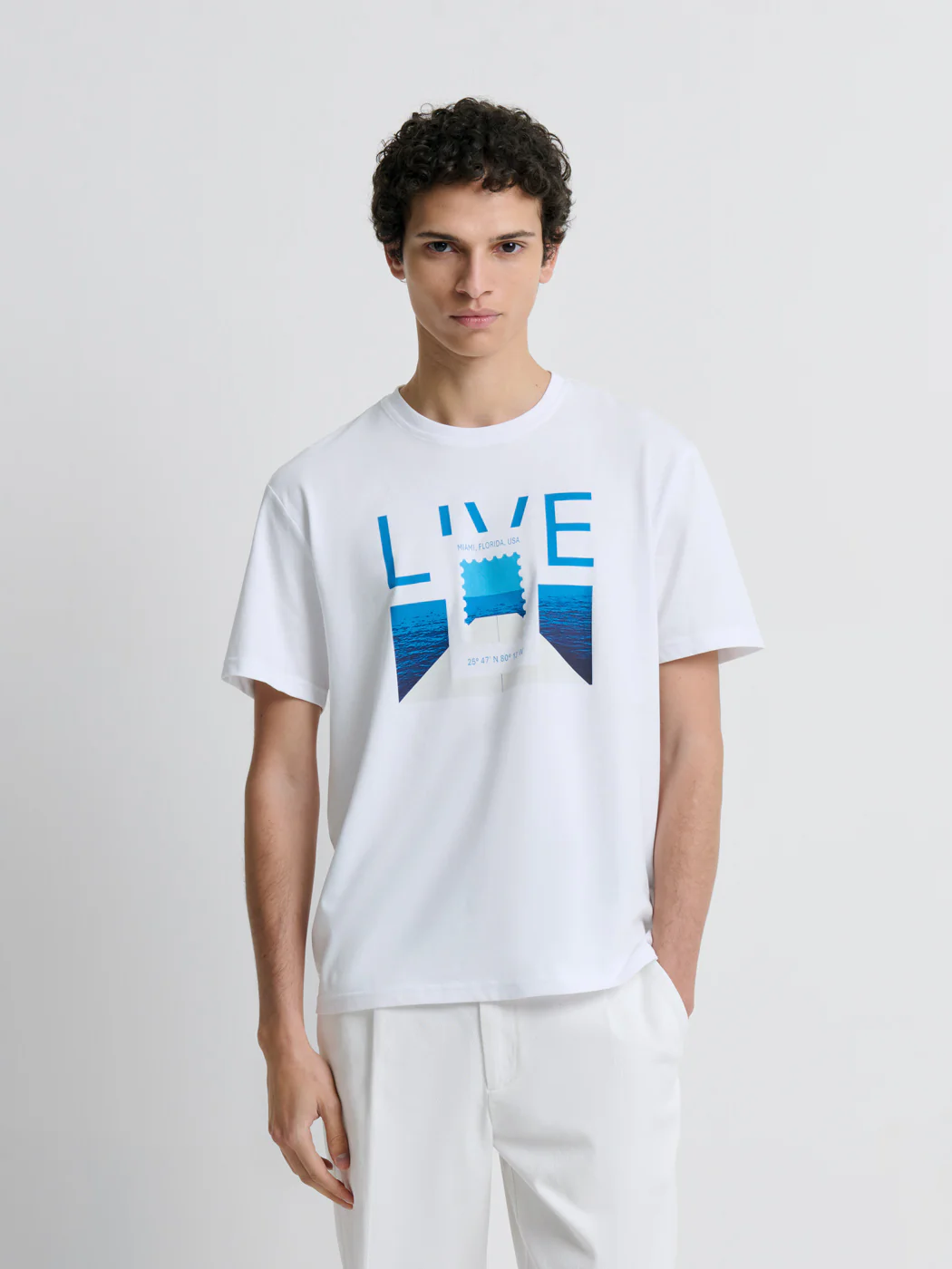 T-shirt col rond Ă motifs