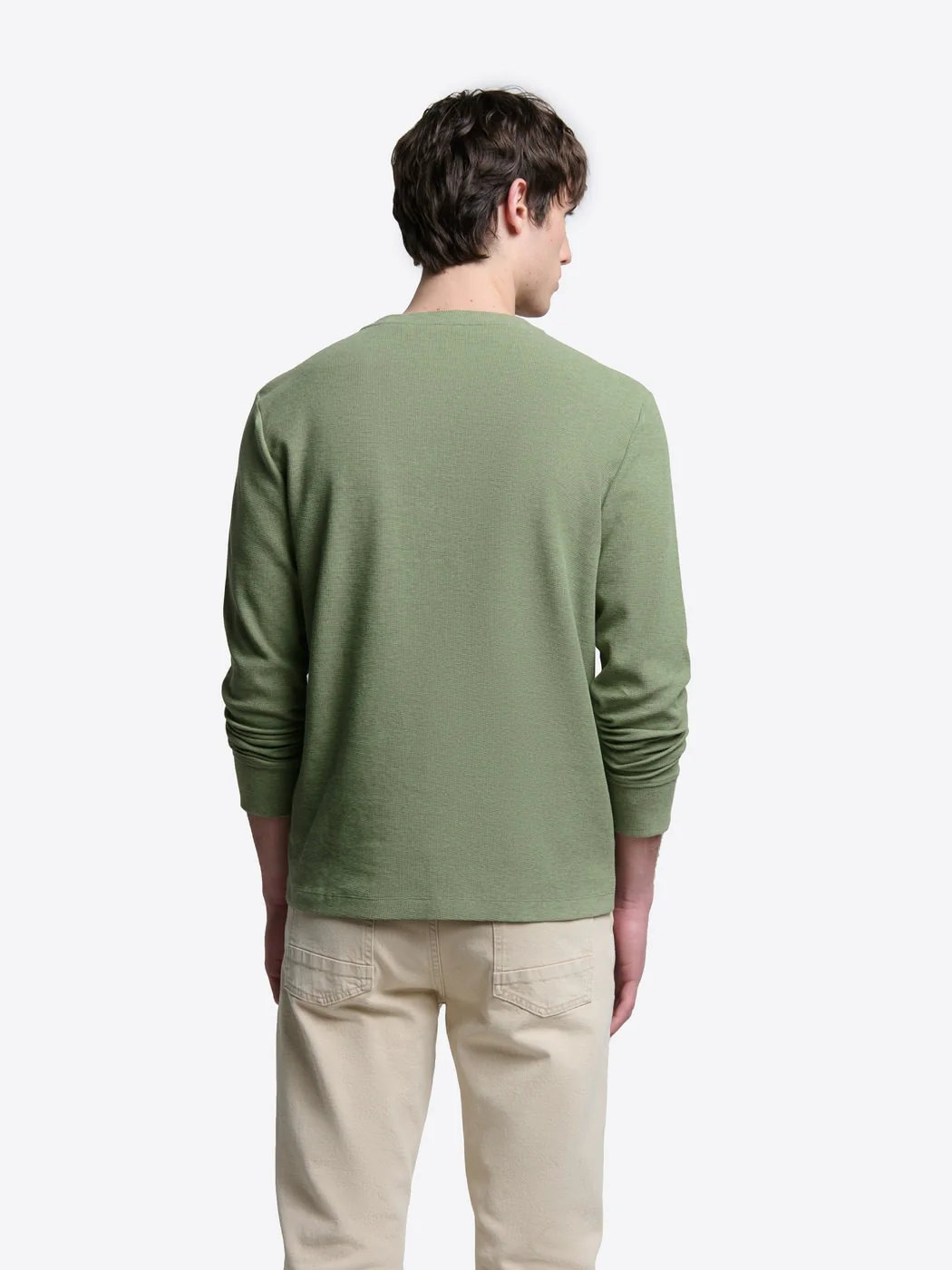 T-shirt col rond en coton chiné - Image 2