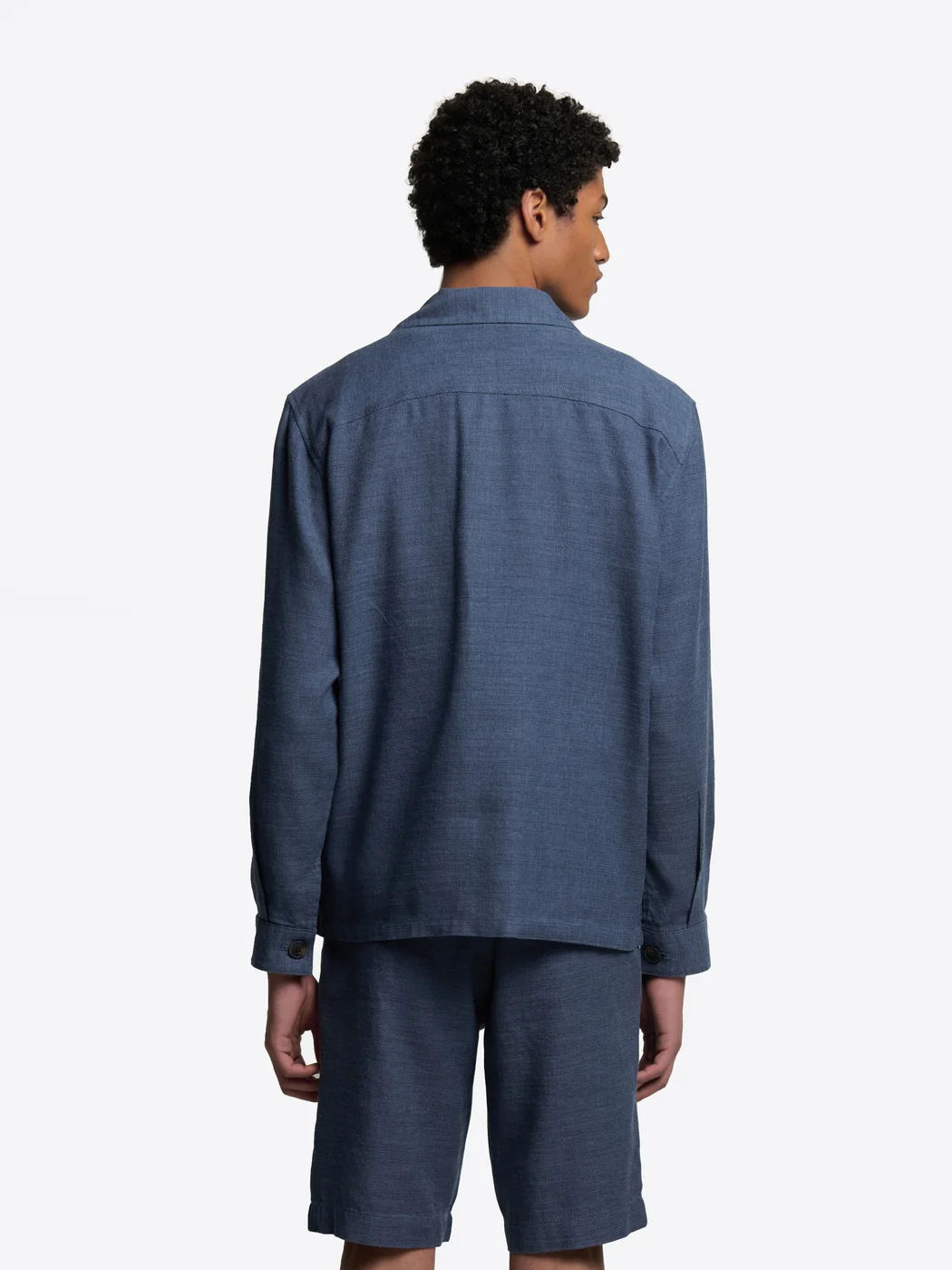Veste regular en coton lin col chemise - Image 3