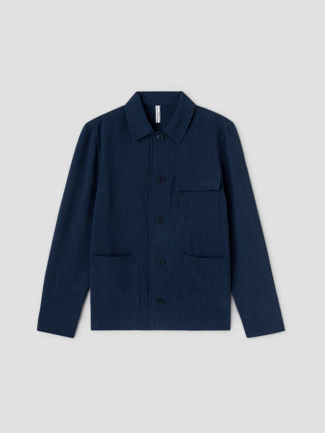 Veste regular col chemise en seersucker - Image 3