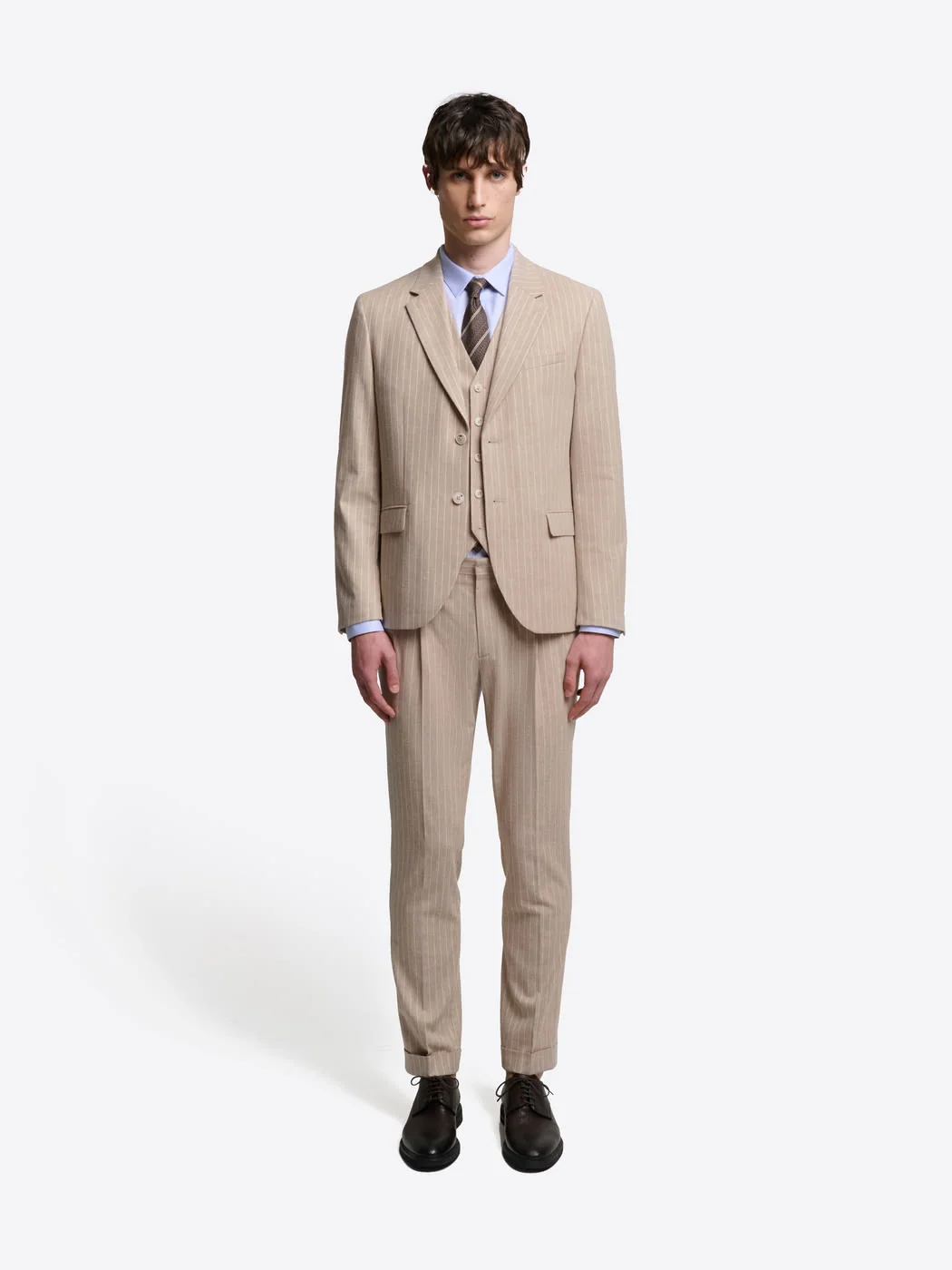 Veste de costume slim en lin à rayures - Image 6
